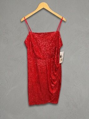 honey and rosie sequin dress Honey and Rosie Sequin Pearl Bow Front A-Line Slip Dress